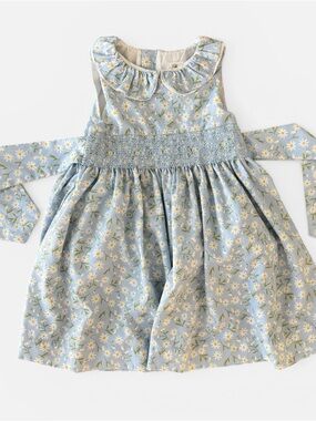 Pettigirl Daisy-Print Light Blue Smocked Waist Dress size 3